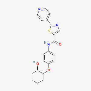 N-[4-(2-hydroxycyclohexyl)oxyphenyl]-2-pyridin-4-yl-1,3-thiazole-5-carboxamide