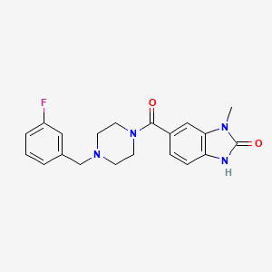 5-[4-[(3-fluorophenyl)methyl]piperazine-1-carbonyl]-3-methyl-1H-benzimidazol-2-one