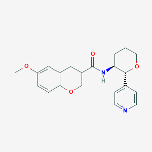 6-methoxy-N-[(2R,3S)-2-pyridin-4-yloxan-3-yl]-3,4-dihydro-2H-chromene-3-carboxamide