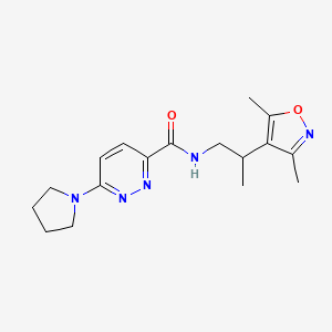 N-[2-(3,5-dimethyl-1,2-oxazol-4-yl)propyl]-6-pyrrolidin-1-ylpyridazine-3-carboxamide