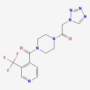 2-(Tetrazol-1-yl)-1-[4-[3-(trifluoromethyl)pyridine-4-carbonyl]piperazin-1-yl]ethanone