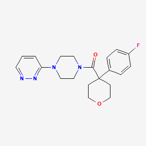 [4-(4-Fluorophenyl)oxan-4-yl]-(4-pyridazin-3-ylpiperazin-1-yl)methanone