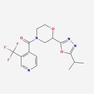 [2-(5-Propan-2-yl-1,3,4-oxadiazol-2-yl)morpholin-4-yl]-[3-(trifluoromethyl)pyridin-4-yl]methanone