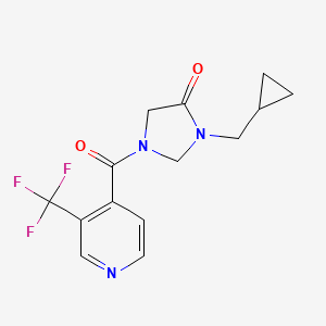 3-(Cyclopropylmethyl)-1-[3-(trifluoromethyl)pyridine-4-carbonyl]imidazolidin-4-one