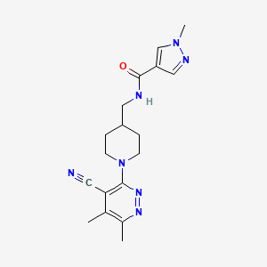 N-[[1-(4-cyano-5,6-dimethylpyridazin-3-yl)piperidin-4-yl]methyl]-1-methylpyrazole-4-carboxamide