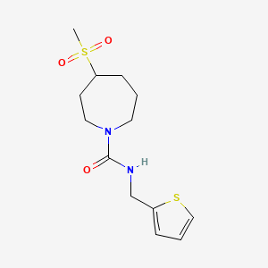 4-methylsulfonyl-N-(thiophen-2-ylmethyl)azepane-1-carboxamide