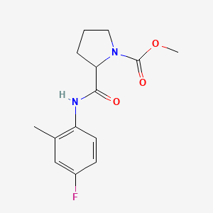 molecular formula C14H17FN2O3 B6956453 Methyl 2-[(4-fluoro-2-methylphenyl)carbamoyl]pyrrolidine-1-carboxylate 