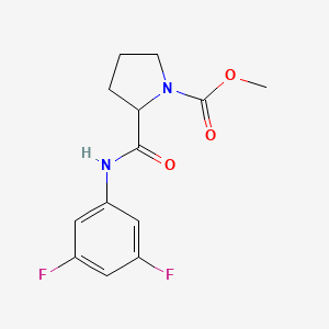 molecular formula C13H14F2N2O3 B6956468 Methyl 2-[(3,5-difluorophenyl)carbamoyl]pyrrolidine-1-carboxylate 