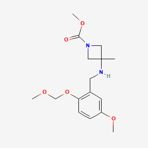 molecular formula C16H24N2O5 B6957030 Methyl 3-[[5-methoxy-2-(methoxymethoxy)phenyl]methylamino]-3-methylazetidine-1-carboxylate 