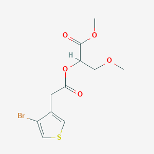 molecular formula C11H13BrO5S B6959439 Methyl 2-[2-(4-bromothiophen-3-yl)acetyl]oxy-3-methoxypropanoate 