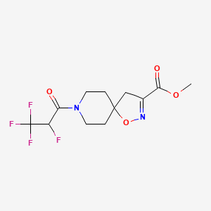 molecular formula C12H14F4N2O4 B6959499 Methyl 8-(2,3,3,3-tetrafluoropropanoyl)-1-oxa-2,8-diazaspiro[4.5]dec-2-ene-3-carboxylate 