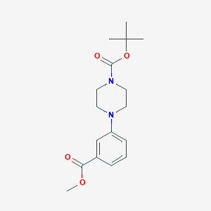 molecular formula C17H24N2O4 B069599 4-[3-(甲氧羰基)苯基]-1-哌嗪羧酸，1,1-二甲基乙酯 CAS No. 179003-10-2