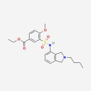 molecular formula C22H28N2O5S B6960824 Ethyl 3-[(2-butyl-1,3-dihydroisoindol-4-yl)sulfamoyl]-4-methoxybenzoate 