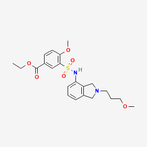 molecular formula C22H28N2O6S B6961073 Ethyl 4-methoxy-3-[[2-(3-methoxypropyl)-1,3-dihydroisoindol-4-yl]sulfamoyl]benzoate 