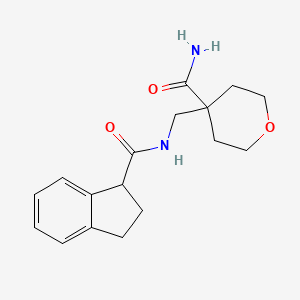 4-[(2,3-dihydro-1H-indene-1-carbonylamino)methyl]oxane-4-carboxamide