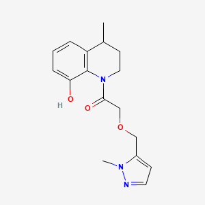 1-(8-hydroxy-4-methyl-3,4-dihydro-2H-quinolin-1-yl)-2-[(2-methylpyrazol-3-yl)methoxy]ethanone