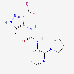 1-[3-(difluoromethyl)-5-methyl-1H-pyrazol-4-yl]-3-(2-pyrrolidin-1-ylpyridin-3-yl)urea