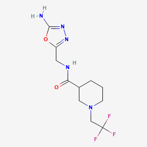 N-[(5-amino-1,3,4-oxadiazol-2-yl)methyl]-1-(2,2,2-trifluoroethyl)piperidine-3-carboxamide