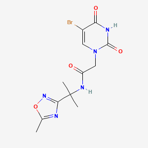 2-(5-bromo-2,4-dioxopyrimidin-1-yl)-N-[2-(5-methyl-1,2,4-oxadiazol-3-yl)propan-2-yl]acetamide