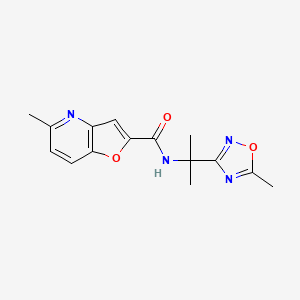 5-methyl-N-[2-(5-methyl-1,2,4-oxadiazol-3-yl)propan-2-yl]furo[3,2-b]pyridine-2-carboxamide