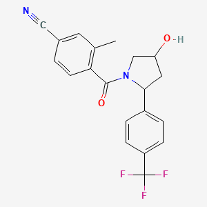 4-[4-Hydroxy-2-[4-(trifluoromethyl)phenyl]pyrrolidine-1-carbonyl]-3-methylbenzonitrile