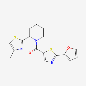 [2-(Furan-2-yl)-1,3-thiazol-5-yl]-[2-(4-methyl-1,3-thiazol-2-yl)piperidin-1-yl]methanone