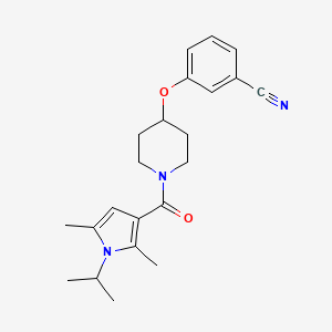 3-[1-(2,5-Dimethyl-1-propan-2-ylpyrrole-3-carbonyl)piperidin-4-yl]oxybenzonitrile