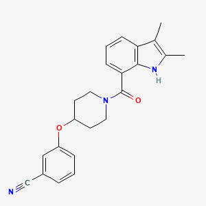 3-[1-(2,3-dimethyl-1H-indole-7-carbonyl)piperidin-4-yl]oxybenzonitrile