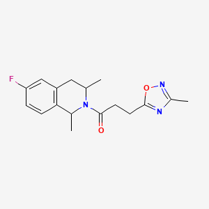 1-(6-fluoro-1,3-dimethyl-3,4-dihydro-1H-isoquinolin-2-yl)-3-(3-methyl-1,2,4-oxadiazol-5-yl)propan-1-one