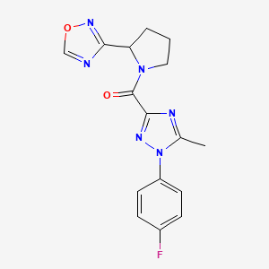 [1-(4-Fluorophenyl)-5-methyl-1,2,4-triazol-3-yl]-[2-(1,2,4-oxadiazol-3-yl)pyrrolidin-1-yl]methanone