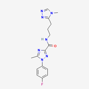 1-(4-fluorophenyl)-5-methyl-N-[3-(4-methyl-1,2,4-triazol-3-yl)propyl]-1,2,4-triazole-3-carboxamide