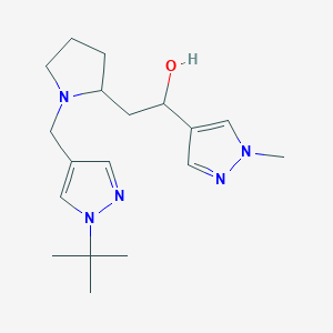 2-[1-[(1-Tert-butylpyrazol-4-yl)methyl]pyrrolidin-2-yl]-1-(1-methylpyrazol-4-yl)ethanol