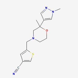 5-[[2-Methyl-2-(1-methylpyrazol-4-yl)morpholin-4-yl]methyl]thiophene-3-carbonitrile