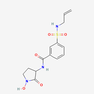 N-(1-hydroxy-2-oxopyrrolidin-3-yl)-3-(prop-2-enylsulfamoyl)benzamide