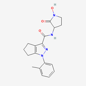 N-(1-hydroxy-2-oxopyrrolidin-3-yl)-1-(2-methylphenyl)-5,6-dihydro-4H-cyclopenta[c]pyrazole-3-carboxamide