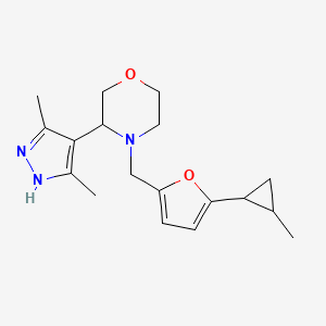 3-(3,5-dimethyl-1H-pyrazol-4-yl)-4-[[5-(2-methylcyclopropyl)furan-2-yl]methyl]morpholine