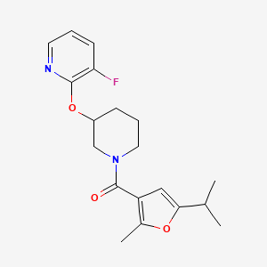 [3-(3-Fluoropyridin-2-yl)oxypiperidin-1-yl]-(2-methyl-5-propan-2-ylfuran-3-yl)methanone