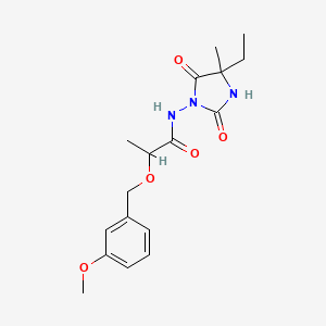 N-(4-ethyl-4-methyl-2,5-dioxoimidazolidin-1-yl)-2-[(3-methoxyphenyl)methoxy]propanamide