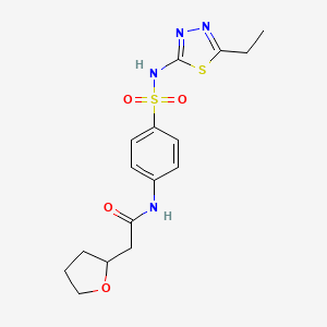 N-[4-[(5-ethyl-1,3,4-thiadiazol-2-yl)sulfamoyl]phenyl]-2-(oxolan-2-yl)acetamide