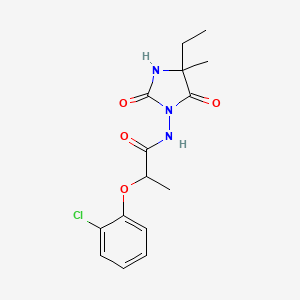 2-(2-chlorophenoxy)-N-(4-ethyl-4-methyl-2,5-dioxoimidazolidin-1-yl)propanamide