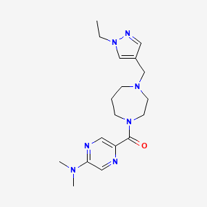 [5-(Dimethylamino)pyrazin-2-yl]-[4-[(1-ethylpyrazol-4-yl)methyl]-1,4-diazepan-1-yl]methanone