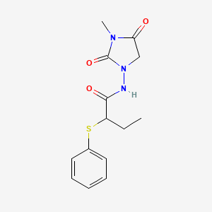 N-(3-methyl-2,4-dioxoimidazolidin-1-yl)-2-phenylsulfanylbutanamide