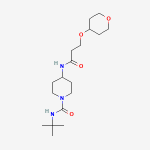 N-tert-butyl-4-[3-(oxan-4-yloxy)propanoylamino]piperidine-1-carboxamide