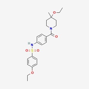 4-ethoxy-N-[4-(4-ethoxy-4-methylpiperidine-1-carbonyl)phenyl]benzenesulfonamide