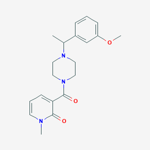 3-[4-[1-(3-Methoxyphenyl)ethyl]piperazine-1-carbonyl]-1-methylpyridin-2-one