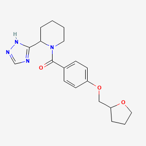 [4-(oxolan-2-ylmethoxy)phenyl]-[2-(1H-1,2,4-triazol-5-yl)piperidin-1-yl]methanone