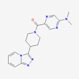 [5-(Dimethylamino)pyrazin-2-yl]-[4-([1,2,4]triazolo[4,3-a]pyridin-3-yl)piperidin-1-yl]methanone