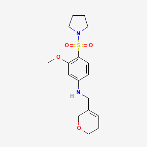 N-(3,6-dihydro-2H-pyran-5-ylmethyl)-3-methoxy-4-pyrrolidin-1-ylsulfonylaniline