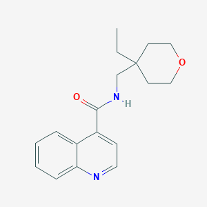 N-[(4-ethyloxan-4-yl)methyl]quinoline-4-carboxamide