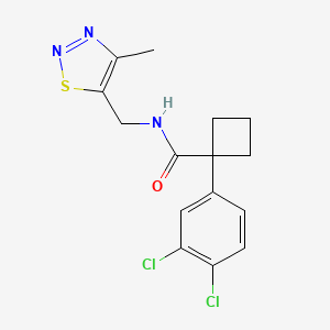 1-(3,4-dichlorophenyl)-N-[(4-methylthiadiazol-5-yl)methyl]cyclobutane-1-carboxamide